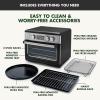 imageGreenPan 13in1 Elite Countertop Convection Oven ampamp Air Fryer PFASFree Ceramic Tray ampamp Pizza Pan Adjustable Racks Multifunction Presets Toaster Bake Broil Roast Proof Dehydrate Oxford BlueBlack