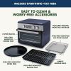 imageGreenPan 13in1 Elite Countertop Convection Oven ampamp Air Fryer PFASFree Ceramic Tray ampamp Pizza Pan Adjustable Racks Multifunction Presets Toaster Bake Broil Roast Proof Dehydrate Oxford BlueOxford Blue