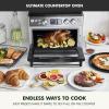 imageGreenPan 13in1 Elite Countertop Convection Oven ampamp Air Fryer PFASFree Ceramic Tray ampamp Pizza Pan Adjustable Racks Multifunction Presets Toaster Bake Broil Roast Proof Dehydrate Oxford BlueBlack