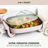 imageGreenPan Advanced 12 X 15 Electric Skillet with Lid 7QT Capacity for Family Meals Healthy Ceramic Nonstick PFASFree Coating Fry Saut Steam Simmer Sear Stir Fry Dishwasher Safe ClayClay