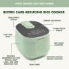 imageGreenPan Carb Reducing Electric Rice Cooker 4 Cups Uncooked8 Cooked Rice 10 Presets LED Display Healthier Meals Delay Timer PFASFree Ceramic Nonstick Removable Bowl Cool Touch Steam GraphiteJulep Green