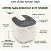 imageGreenPan Carb Reducing Electric Rice Cooker 4 Cups Uncooked8 Cooked Rice 10 Presets LED Display Healthier Meals Delay Timer PFASFree Ceramic Nonstick Removable Bowl Cool Touch Steam GraphiteCream