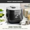 imageGreenPan Carb Reducing Electric Rice Cooker 4 Cups Uncooked8 Cooked Rice 10 Presets LED Display Healthier Meals Delay Timer PFASFree Ceramic Nonstick Removable Bowl Cool Touch Steam GraphiteGraphite