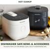 imageGreenPan Carb Reducing Electric Rice Cooker 4 Cups Uncooked8 Cooked Rice 10 Presets LED Display Healthier Meals Delay Timer PFASFree Ceramic Nonstick Removable Bowl Cool Touch Steam GraphiteCream