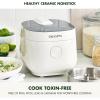 imageGreenPan Carb Reducing Electric Rice Cooker 4 Cups Uncooked8 Cooked Rice 10 Presets LED Display Healthier Meals Delay Timer PFASFree Ceramic Nonstick Removable Bowl Cool Touch Steam GraphiteCream