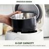 imageGreenPan Carb Reducing Electric Rice Cooker 4 Cups Uncooked8 Cooked Rice 10 Presets LED Display Healthier Meals Delay Timer PFASFree Ceramic Nonstick Removable Bowl Cool Touch Steam GraphiteCream