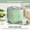 imageGreenPan Carb Reducing Electric Rice Cooker 4 Cups Uncooked8 Cooked Rice 10 Presets LED Display Healthier Meals Delay Timer PFASFree Ceramic Nonstick Removable Bowl Cool Touch Steam GraphiteJulep Green
