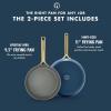 imageGreenPan GP5 Hard Anodized Healthy Ceramic Nonstick 95 ampamp 11 2 Piece Frying Pan Skillet SetHeavy Gauge Scratch ResistantStayFlat Surface Induction Mirror Finish HandleOven SafePFASFree BlueBlue