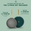 imageGreenPan GP5 Hard Anodized Healthy Ceramic Nonstick 95 ampamp 11 2 Piece Frying Pan Skillet SetHeavy Gauge Scratch ResistantStayFlat Surface Induction Mirror Finish HandleOven SafePFASFree BlueRainforest Green