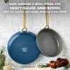 imageGreenPan GP5 Hard Anodized Healthy Ceramic Nonstick 95 ampamp 11 2 Piece Frying Pan Skillet SetHeavy Gauge Scratch ResistantStayFlat Surface Induction Mirror Finish HandleOven SafePFASFree BlueBlue