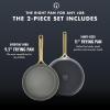 imageGreenPan GP5 Hard Anodized Healthy Ceramic Nonstick 95 ampamp 11 2 Piece Frying Pan Skillet SetHeavy Gauge Scratch ResistantStayFlat Surface Induction Mirror Finish HandleOven SafePFASFree BlueSlate