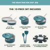 imageGreenPan Nova 10 Frying Pan Skillet and 437QT Saut Pan with Lid Oprahs Favorite Things 2024 PFASFree Ceramic Nonstick Induction Suitable Sear Fry Broil Dishwasher ampamp Oven Safe Deep TealDeep Teal
