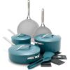 imageGreenPan Nova 10 Frying Pan Skillet and 437QT Saut Pan with Lid Oprahs Favorite Things 2024 PFASFree Ceramic Nonstick Induction Suitable Sear Fry Broil Dishwasher ampamp Oven Safe Deep TealDeep Teal