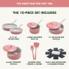 imageGreenPan Nova 10 Frying Pan Skillet and 437QT Saut Pan with Lid Oprahs Favorite Things 2024 PFASFree Ceramic Nonstick Induction Suitable Sear Fry Broil Dishwasher ampamp Oven Safe Deep TealCoral