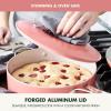 imageGreenPan Nova 10 Frying Pan Skillet and 437QT Saut Pan with Lid Oprahs Favorite Things 2024 PFASFree Ceramic Nonstick Induction Suitable Sear Fry Broil Dishwasher ampamp Oven Safe Deep TealCoral