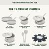 imageGreenPan Nova 10 Frying Pan Skillet and 437QT Saut Pan with Lid Oprahs Favorite Things 2024 PFASFree Ceramic Nonstick Induction Suitable Sear Fry Broil Dishwasher ampamp Oven Safe Deep TealCream