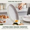 imageGreenPan Nova 10 Frying Pan Skillet and 437QT Saut Pan with Lid Oprahs Favorite Things 2024 PFASFree Ceramic Nonstick Induction Suitable Sear Fry Broil Dishwasher ampamp Oven Safe Deep TealCream