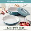 imageGreenPan Nova 10 Frying Pan Skillet and 437QT Saut Pan with Lid Oprahs Favorite Things 2024 PFASFree Ceramic Nonstick Induction Suitable Sear Fry Broil Dishwasher ampamp Oven Safe Deep TealDeep Teal