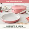 imageGreenPan Nova 10 Frying Pan Skillet and 437QT Saut Pan with Lid Oprahs Favorite Things 2024 PFASFree Ceramic Nonstick Induction Suitable Sear Fry Broil Dishwasher ampamp Oven Safe Deep TealCoral