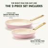 imageGreenPan Reserve Hard Anodized Healthy Ceramic Nonstick 20 cm and 26 cm Frying Pan Skillet Set Gold Handle PFASFree Induction Suitable Oven Safe Blush PinkBlush Pink