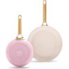 imageGreenPan Reserve Hard Anodized Healthy Ceramic Nonstick 20 cm and 26 cm Frying Pan Skillet Set Gold Handle PFASFree Induction Suitable Oven Safe Blush PinkBlush Pink