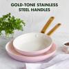 imageGreenPan Reserve Hard Anodized Healthy Ceramic Nonstick 20 cm and 26 cm Frying Pan Skillet Set Gold Handle PFASFree Induction Suitable Oven Safe Blush PinkBlush Pink
