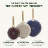imageGreenPan Reserve Hard Anodized Healthy Ceramic Nonstick 8quot 10quot and 12quot 3 Piece Frying Pan Skillet Set Gold Handle Induction PFASFree Dishwasher Safe Oven Safe Twilight BlueMulti Color Mix