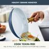 imageGreenPan Reserve Hard Anodized Healthy Ceramic Nonstick 8quot 10quot and 12quot 3 Piece Frying Pan Skillet Set Gold Handle Induction PFASFree Dishwasher Safe Oven Safe Twilight BlueNavy  Taupe  Cream