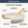 imageGreenPan Reserve Hard Anodized Healthy Ceramic Nonstick 8quot 10quot and 12quot 3 Piece Frying Pan Skillet Set Gold Handle Induction PFASFree Dishwasher Safe Oven Safe Twilight BlueNavy  Taupe  Cream