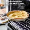 imageGreenPan Reserve Hard Anodized Healthy Ceramic Nonstick 8quot 10quot and 12quot 3 Piece Frying Pan Skillet Set Gold Handle Induction PFASFree Dishwasher Safe Oven Safe Twilight BlueMulti Color Mix