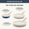 imageGreenPan Reserve Hard Anodized Healthy Ceramic Nonstick 8quot 10quot and 12quot 3 Piece Frying Pan Skillet Set Gold Handle Induction PFASFree Dishwasher Safe Oven Safe Twilight BlueNavy  Taupe  Cream