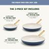 imageGreenPan Reserve Hard Anodized Healthy Ceramic Nonstick 8quot 10quot and 12quot 3 Piece Frying Pan Skillet Set Gold Handle PFASFree Dishwasher Safe Oven Safe TaupeOcean Blue