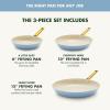 imageGreenPan Reserve Hard Anodized Healthy Ceramic Nonstick 8quot 10quot and 12quot 3 Piece Frying Pan Skillet Set Gold Handle PFASFree Dishwasher Safe Oven Safe TaupeSky Blue