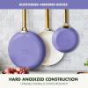 imageGreenPan Reserve Hard Anodized Healthy Ceramic Nonstick 8quot 10quot and 12quot 3 Piece Frying Pan Skillet Set Gold Handle PFASFree Dishwasher Safe Oven Safe TaupePeriwinkle