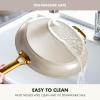 imageGreenPan Reserve Hard Anodized Healthy Ceramic Nonstick 8quot 10quot and 12quot 3 Piece Frying Pan Skillet Set Gold Handle PFASFree Dishwasher Safe Oven Safe TaupeTaupe