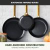 imageGreenPan Reserve Hard Anodized Healthy Ceramic Nonstick 8quot 10quot and 12quot 3 Piece Frying Pan Skillet Set Gold Handle PFASFree Dishwasher Safe Oven Safe TaupeBlack