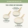 imageGreenPan Reserve Hard Anodized Healthy Ceramic Nonstick 8quot 10quot and 12quot 3 Piece Frying Pan Skillet Set Gold Handle PFASFree Dishwasher Safe Oven Safe TaupeSage Green