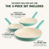 imageGreenPan Rio Hard Anodized Healthy Ceramic Nonstick 7quot 95quot and 11quot 3 Piece Frying Pan Skillet Set Soft Grip Handle PFASFree Dishwasher Safe Oven Safe Oxford BlueTurquoise