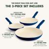 imageGreenPan Rio Hard Anodized Healthy Ceramic Nonstick 7quot 95quot and 11quot 3 Piece Frying Pan Skillet Set Soft Grip Handle PFASFree Dishwasher Safe Oven Safe Oxford BlueOxford Blue
