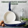 imageGreenPan Rio Hard Anodized Healthy Ceramic Nonstick 7quot 95quot and 11quot 3 Piece Frying Pan Skillet Set Soft Grip Handle PFASFree Dishwasher Safe Oven Safe Oxford BlueOxford Blue