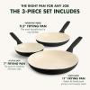 imageGreenPan Rio Hard Anodized Healthy Ceramic Nonstick 7quot 95quot and 11quot 3 Piece Frying Pan Skillet Set Soft Grip Handle PFASFree Dishwasher Safe Oven Safe Oxford BlueBlack