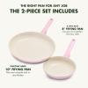 imageGreenPan Rio Hard Anodized Healthy Ceramic Nonstick 7quot 95quot and 11quot 3 Piece Frying Pan Skillet Set Soft Grip Handle PFASFree Dishwasher Safe Oven Safe Oxford BluePink