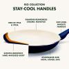 imageGreenPan Rio Hard Anodized Healthy Ceramic Nonstick 7quot 95quot and 11quot 3 Piece Frying Pan Skillet Set Soft Grip Handle PFASFree Dishwasher Safe Oven Safe Oxford BlueOxford Blue