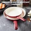 imageGreenPan Rio Hard Anodized Healthy Ceramic Nonstick 7quot 95quot and 11quot 3 Piece Frying Pan Skillet Set Soft Grip Handle PFASFree Dishwasher Safe Oven Safe Oxford BlueRed