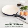 imageGreenPan Rio Healthy Ceramic Nonstick 8quot Frying Pan Skillet and Silicone Spatula Set Soft Grip Handle Breaktfast Meal Set PFASFree Dishwasher Safe Oven Safe RedBlack
