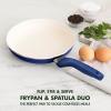 imageGreenPan Rio Healthy Ceramic Nonstick 8quot Frying Pan Skillet and Silicone Spatula Set Soft Grip Handle Breaktfast Meal Set PFASFree Dishwasher Safe Oven Safe RedOxford Blue