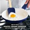 imageGreenPan Rio Healthy Ceramic Nonstick 8quot Frying Pan Skillet and Silicone Spatula Set Soft Grip Handle Breaktfast Meal Set PFASFree Dishwasher Safe Oven Safe RedOxford Blue