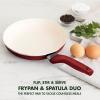 imageGreenPan Rio Healthy Ceramic Nonstick 8quot Frying Pan Skillet and Silicone Spatula Set Soft Grip Handle Breaktfast Meal Set PFASFree Dishwasher Safe Oven Safe RedRed
