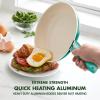 imageGreenPan Rio Healthy Ceramic Nonstick 8quot Frying Pan Skillet and Silicone Spatula Set Soft Grip Handle Breaktfast Meal Set PFASFree Dishwasher Safe Oven Safe RedTurquoise