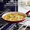 imageGreenPan Rio Healthy Ceramic Nonstick 8quot Frying Pan Skillet and Silicone Spatula Set Soft Grip Handle Breaktfast Meal Set PFASFree Dishwasher Safe Oven Safe RedRed